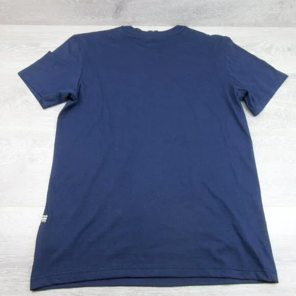 G-Star Raw Blue Graphic Script Short Sleeve T-Shirt Mens Size Medium Tee NEW - Picture 6 of 12
